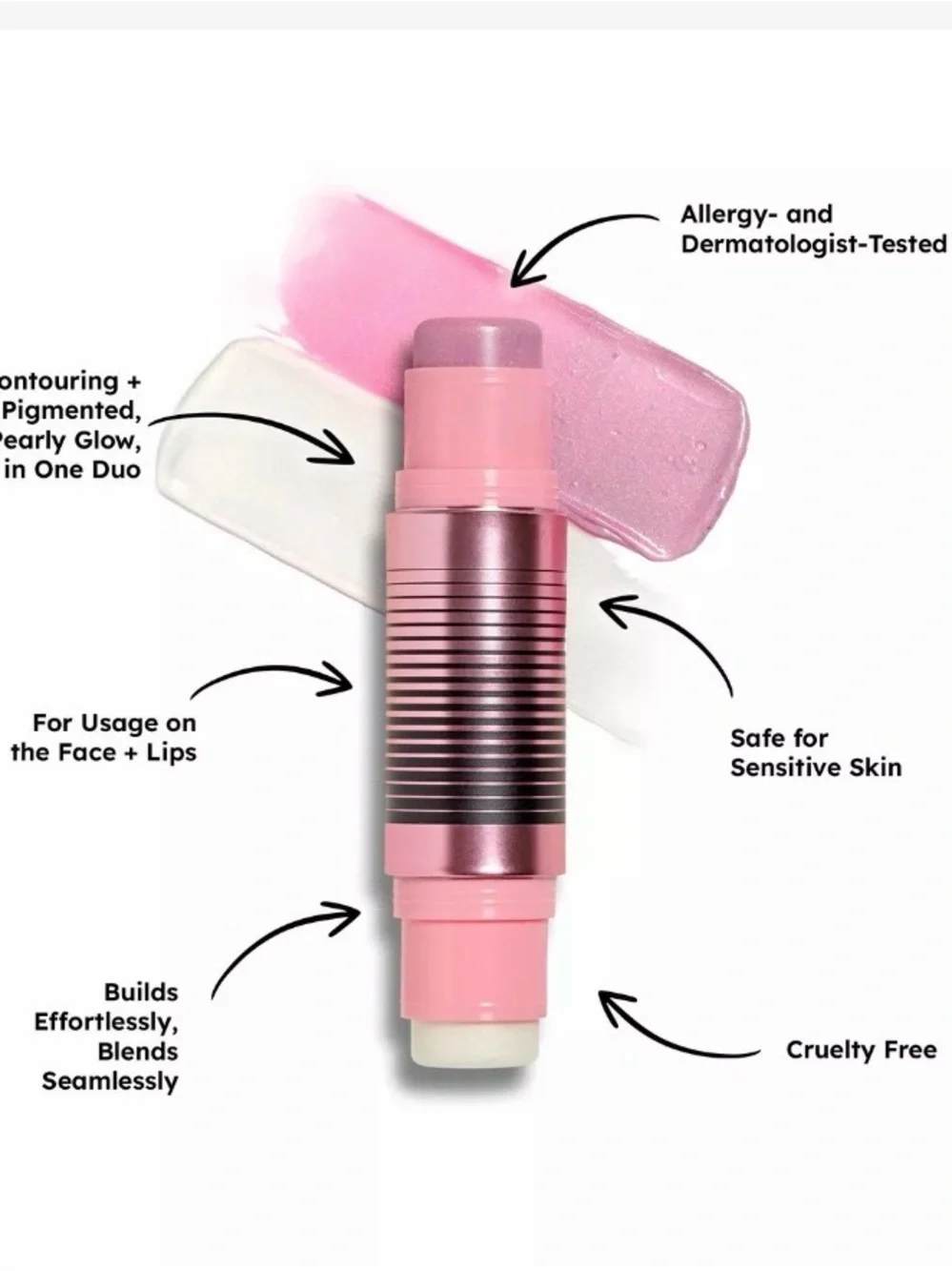 GlowTour Duo pH Blush + Contour Stick in Pink - Aura